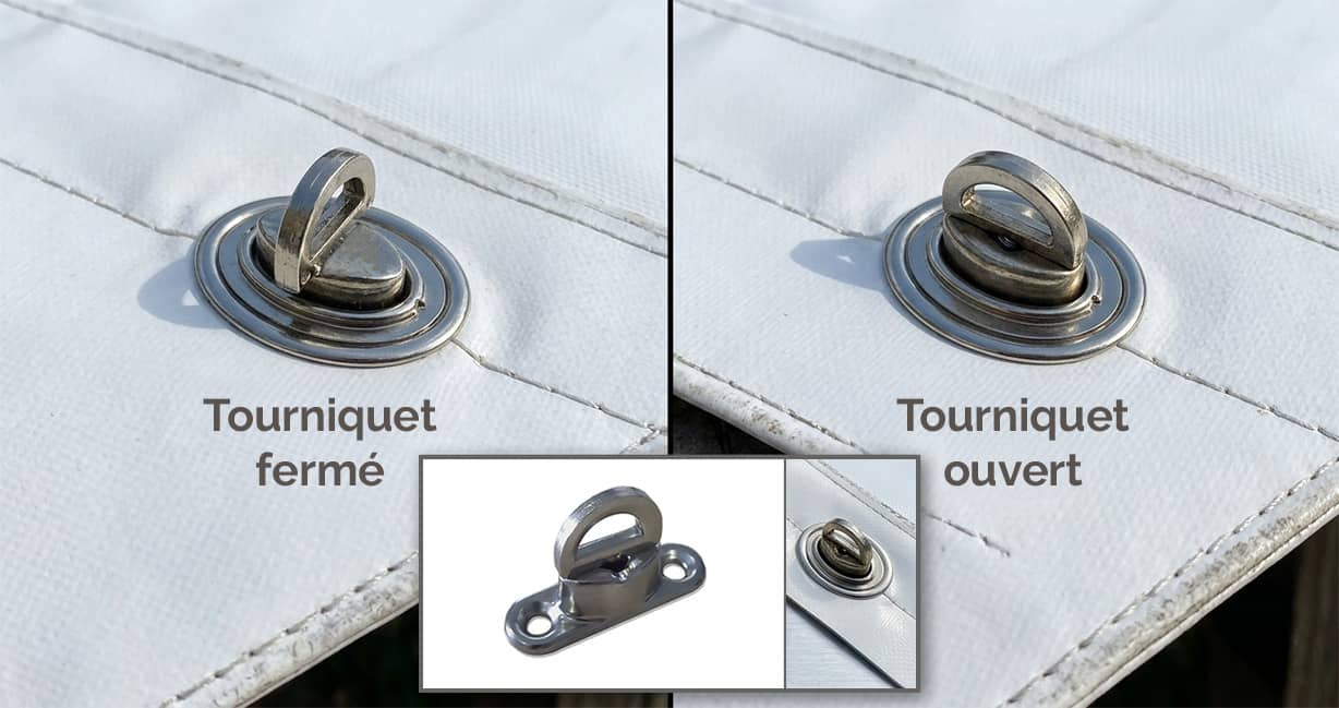 Fixation bâche tourniquet titan simple hauteur