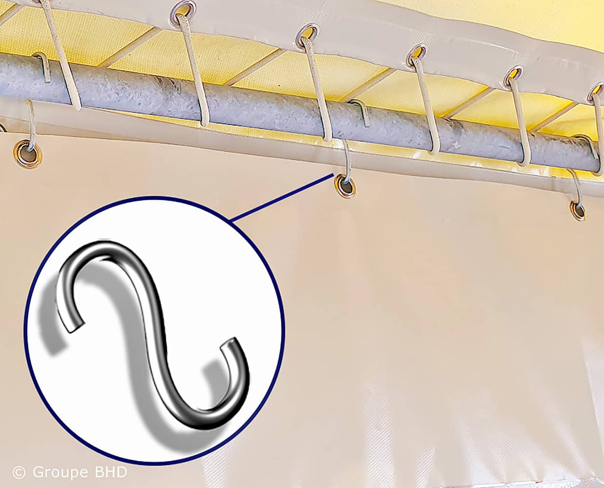 Crochet S fixation bâche