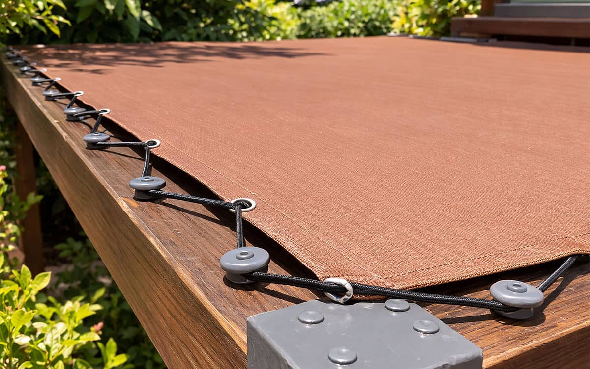 Fixation crochet toile bâche terrasse