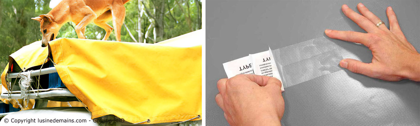 Adhésif réparation toile PVC 