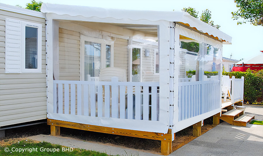 TERRASSE MOBIL HOME bâche sur mesure