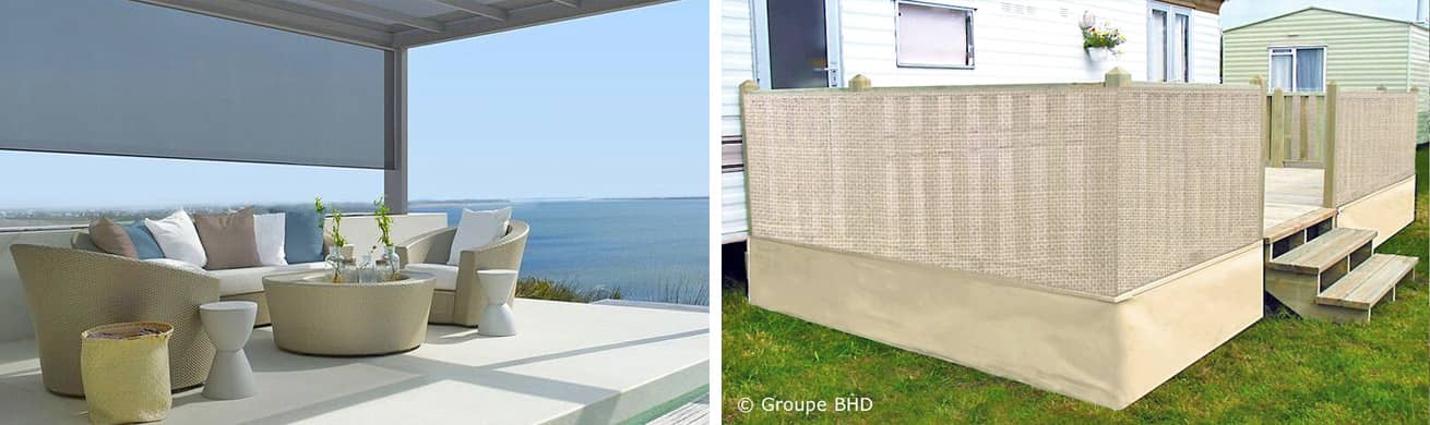 Brise vent et brise vue mobil home